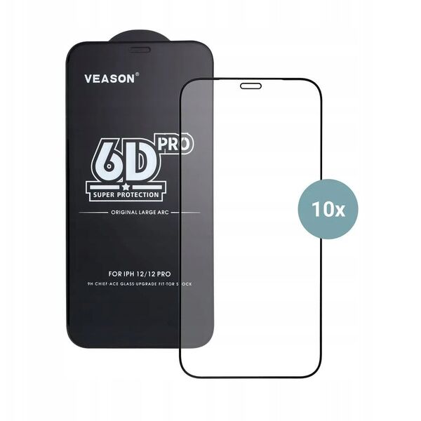 Tempered Glass 6D Pro Veason Glass (SET 10in1) - για Samsung Galaxy A16 4G / A16 5G / M16 5G μαύρο