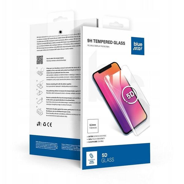 Tempered glass BlueStar 5D - for Samsung A16 4G / A16 5G / M16 5G (full glue/case friendly) - black