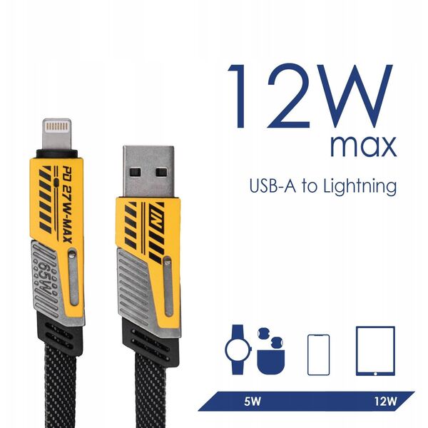 Καλώδιο USB A + USB τύπου C / USB τύπου C + Lightning 1μ AK-USB-57 65W