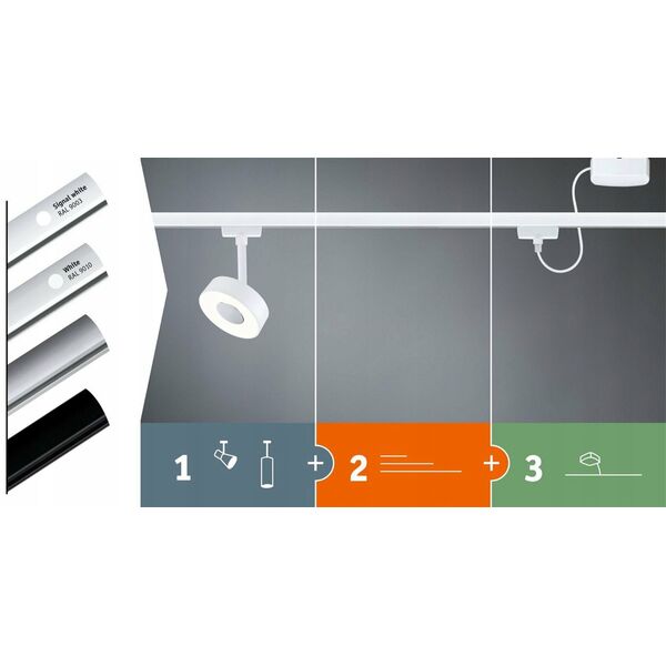 Προβολέας για ράγα URail TUBE DIM GU10 max.10W 230V λευκό RAL9003 / μέταλλο
