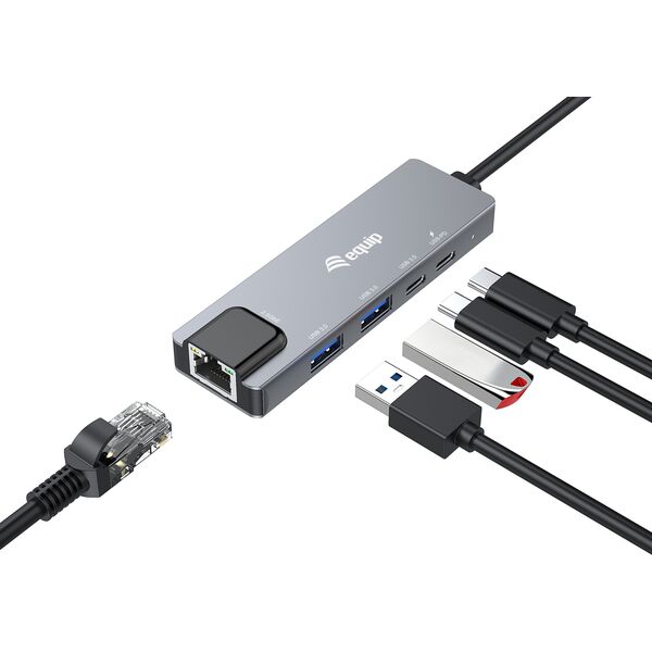 Equip 133496 σταθμός σύνδεσης Ενσύρματο USB 3.2 Gen 1 (3.1 Gen 1) Type-C Γκρι