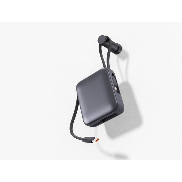 Swissten Power Bank 10000 mAh με ενσωματωμένα καλώδια USB-C και Lightning