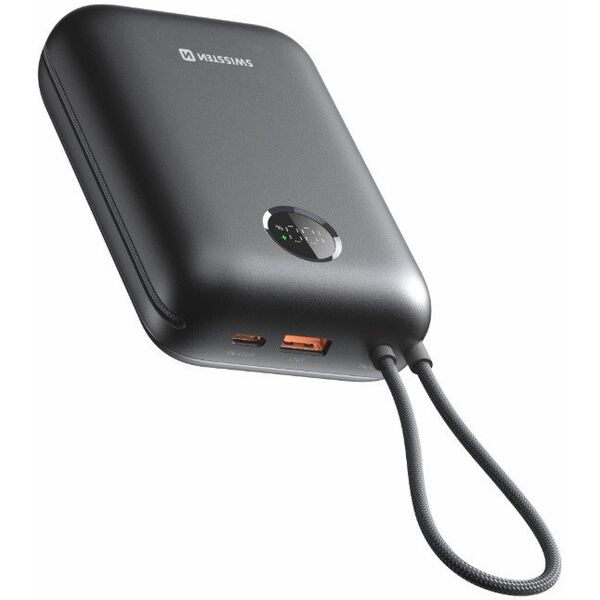 Swissten Voltbox 35W Power Bank 30000 mAh με ενσωματωμένα καλώδια USB-C και Lightning