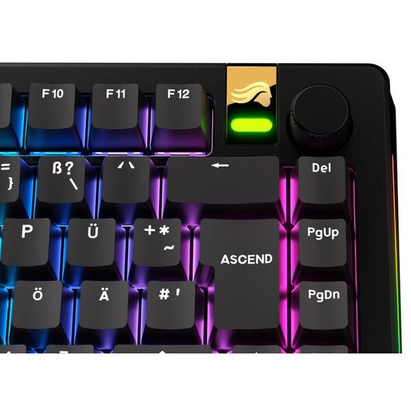 Glorious GPBT Basics Keycaps, ISO Layout (DE), PBT, Dye-Sub - Κλασικό Μαύρο