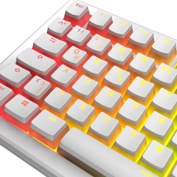 Glorious Aura V3 Keycaps, ISO Layout (DE), PBT, Doubleshot - Λευκό