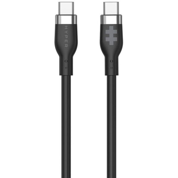 Καλώδιο Φόρτισης USB-C σε USB-C 60W από Σιλικόνη 1.5m, Μαύρο