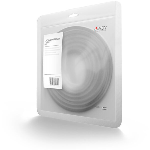 Καλώδιο Lindy Cat 6A S/FTP LSZH 15m Γκρι