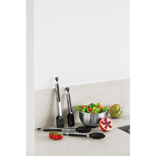 BergHOFF Essentials Nylon serving spatula 26 cm, Serving spatula, Black, Satin steel, Nylon, Stainless steel, Stainless steel, Black, Hanging loop
