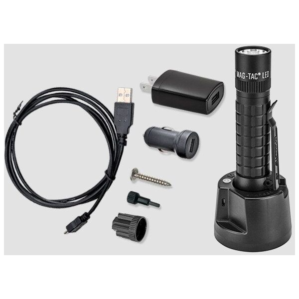 Φακός Maglite Mag-Tac Επαναφορτιζόμενος με απλό στεφάνι μαύρος