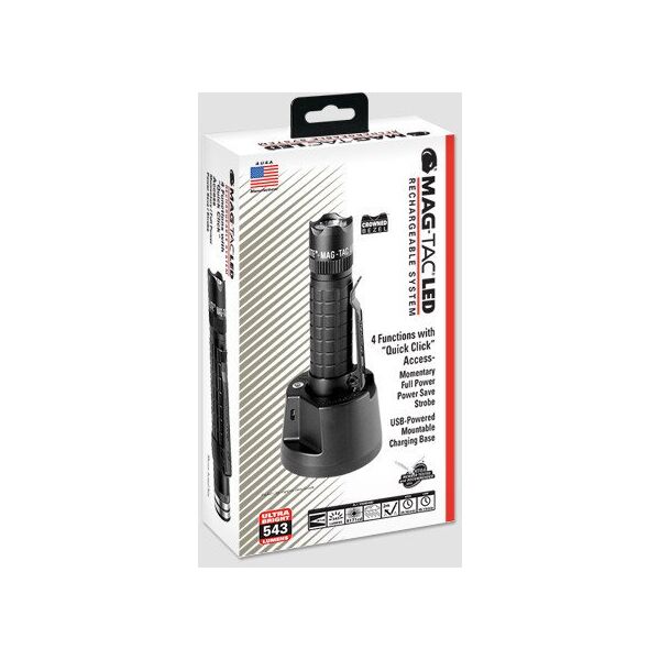 Maglite Mag-Tac Επαναφορτιζόμενος με στεφάνη στέψης μαύρο