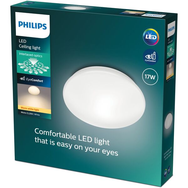 Φωτιστικό οροφής LED PHILIPS MOIRE, 2700 K, 17 W, 1700 lm, o32 cm