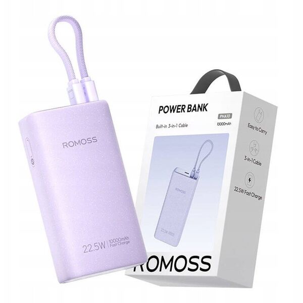 Powerbank Romoss PHA10 10000mAh 22.5W (μωβ)