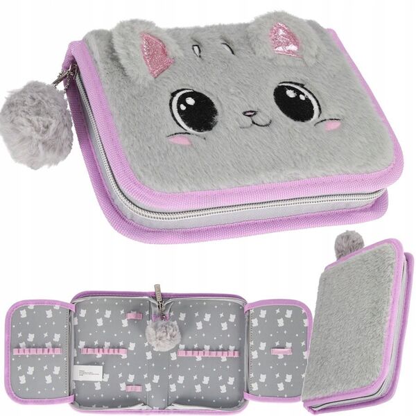 Κασετίνα 1 φερμουάρ 2 πτερύγια STK-35 KITTY PLUSH PB12/48