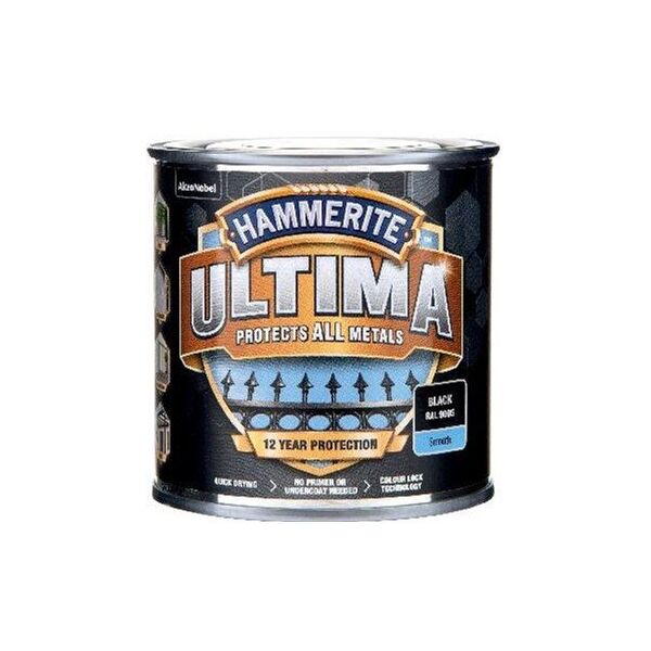 Hammerite Ultima Μεταλλικό Χρώμα - Μαύρο - RAL 9005 - 250 ml.