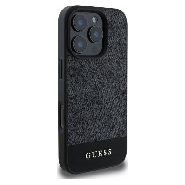 Guess GUESS futerał do IPHONE 16 Pro Max GUHCP16XG4GLGR (PC/TPU 4G PU Bottom Stripe) szary