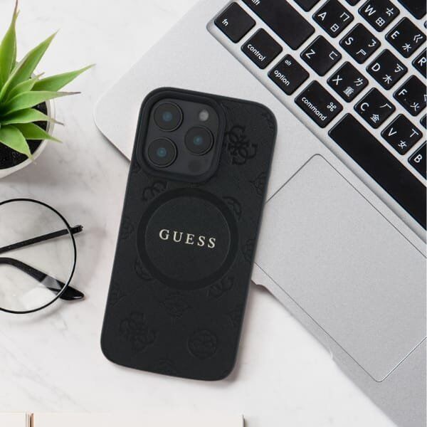 Guess Guess GUHMP16XPSAPSMEU iPhone 16 Pro Max 6.9" purpurowy/purple hardcase Saffiano Peony Classic Logo MagSafe
