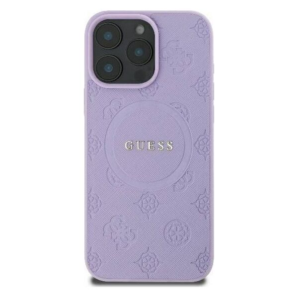 Guess Guess GUHMP16XPSAPSMEU iPhone 16 Pro Max 6.9" purpurowy/purple hardcase Saffiano Peony Classic Logo MagSafe