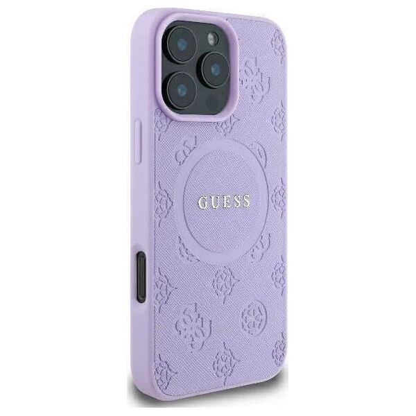 Guess Guess GUHMP16XPSAPSMEU iPhone 16 Pro Max 6.9" purpurowy/purple hardcase Saffiano Peony Classic Logo MagSafe