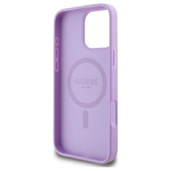 Guess Guess GUHMP16XPSAPSMEU iPhone 16 Pro Max 6.9" purpurowy/purple hardcase Saffiano Peony Classic Logo MagSafe
