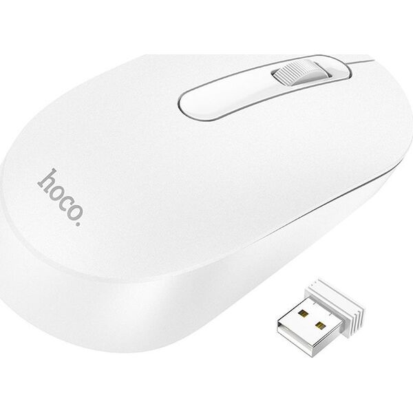 Podkładka Hoco HOCO mysz komputerowa bezprzewodowa 2,4G 1200 dpi GM14 biała