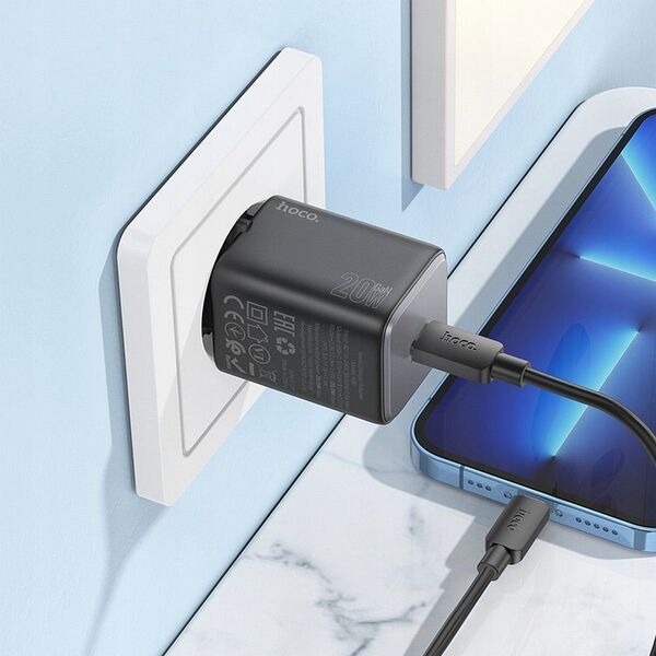 Ładowarka Hoco HOCO ładowarka sieciowa Typ C QC PD 20W N40 czarna