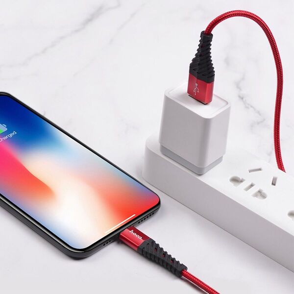 Kabel USB Hoco USB-A - Lightning 1 m Czerwony (6931474710536)