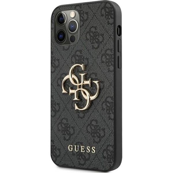 Guess Guess GUHCP12M4GMGGR iPhone 12/12 Pro 6,1" szary/grey hardcase 4G Big Metal Logo