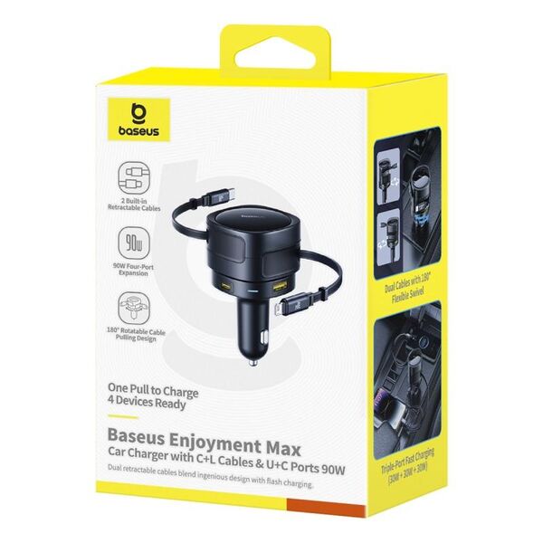 Baseus PD car charger 1x USB-C + USB-A port 90W black 6932172682583