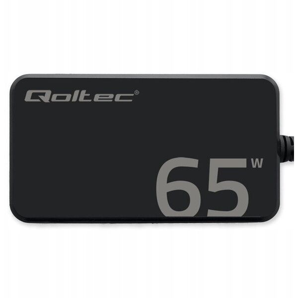 Ładowarka sieciowa Qoltec 65W GaN Super Fast SLIM | PD | 5-20V | 3.25A | USB-C 3.1 | Laptop | MacBook | Smartfon | +kabel