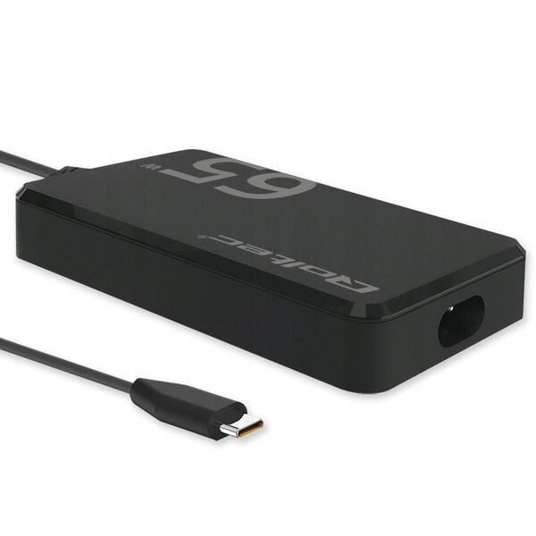 Ładowarka sieciowa Qoltec 65W GaN Super Fast SLIM | PD | 5-20V | 3.25A | USB-C 3.1 | Laptop | MacBook | Smartfon | +kabel