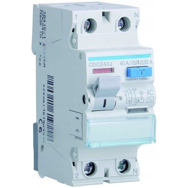 Διακόπτης διαρροής Polot Hager 2P 40A 0,03A τύπου AC CDC240J