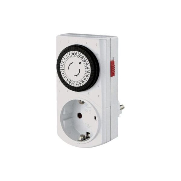 Bachmann BACHMANN Mini timer mechaniczny 24 godziny, biały Najmniejszy interwał przełączania 30 minut