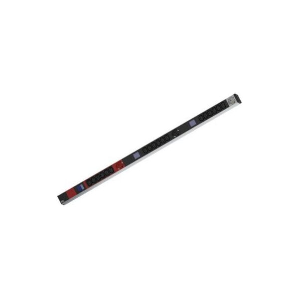 Bachmann BACHMANN BN0500 19 PDU 1HE 18xC13 3x styk uziemiony, pomiar mocy, złącze CEE 3x 16A, czerwony