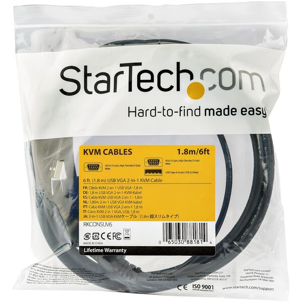 StarTech STARTECH.COM RKCONSUV6 KVM Καλώδιο για Startech Rackmount Κονσόλες 1,8m VGA και USB-KVM-Κονσόλας