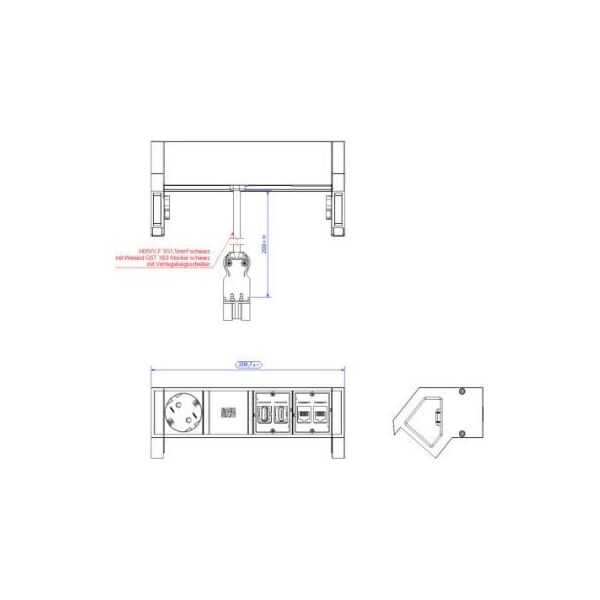 Bachmann BACHMANN DESK2 1xCEE7/3 1xHDMI 2xCAT6A