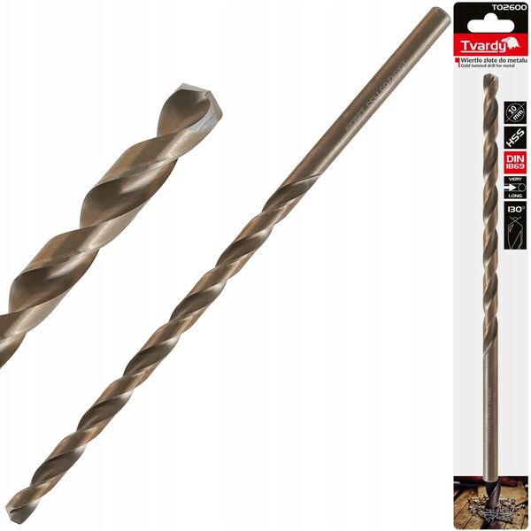 Χρυσό τρυπάνι για μέταλλο μακρύ 10.0 x 265mm HSS DIN1869 (25/100)