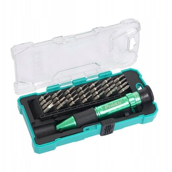 Atsuktuvas su keiciamais antgaliais (30 vnt.), skirtas preciziniams darbams, SD-9608 Pro'sKit