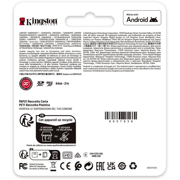 KINGSTON 512 GB UHS-I SD atminties kortelė (10 klasė, U3, V30)