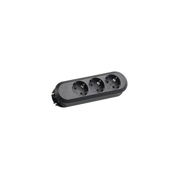 Bachmann BACHMANN SMART 3xCEE7/3 czarny, 3x styk uziemiony