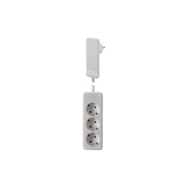 Bachmann Płaskie złącze BACHMANN SmartPlug z 3 gniazdami z uziemieniem, białe, 1,6 m