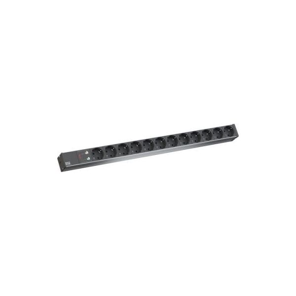 Bachmann BACHMANN IT PDU ALU 1HE 12x gniazdo z uziemieniem, kabel zasilający z wtyczką z uziemieniem