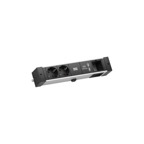 Bachmann BACHMANN DESK RAIL 2x gniazdo z uziemieniem 1x ładowarka USB 1x ABD