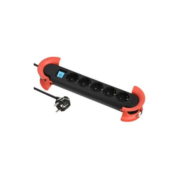 Bachmann BACHMANN HOOK Indoor 5x styk uziemiony, plastikowy, z wyłącznikiem, 5 m