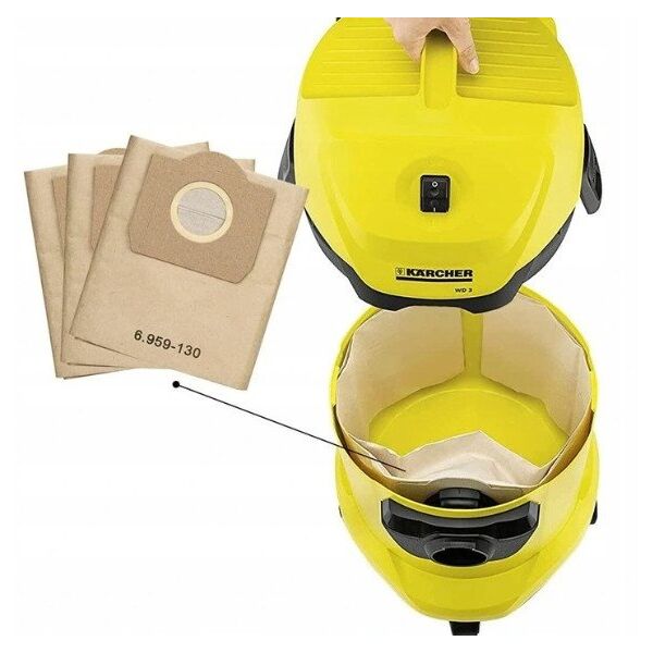Papierowe worki do odkurzacza KARCHER WD3 | 5 SZT.