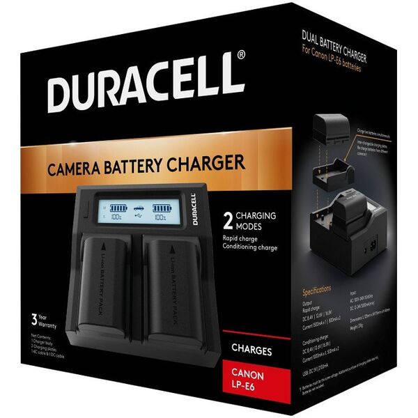 Ładowarka do aparatu Duracell Duracell Dual Charger for DR9943/LP-E6