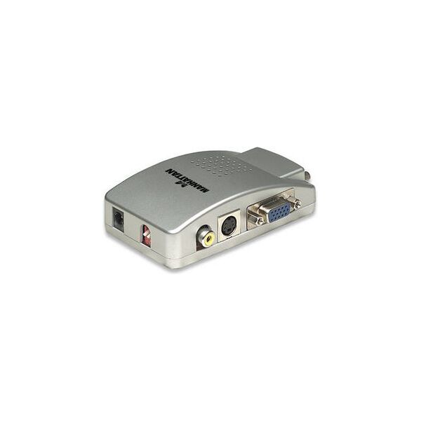 System przekazu sygnału AV Manhattan RCA (Cinch) - RCA (Cinch) D-Sub (VGA) - D-Sub (VGA) srebrny (150095)