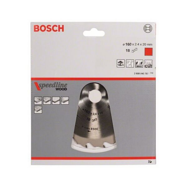 Bosch Tarcza pilarska SPEEDLINE WOOD 160x2,4x20mm 18 zębów 2 608 640 787