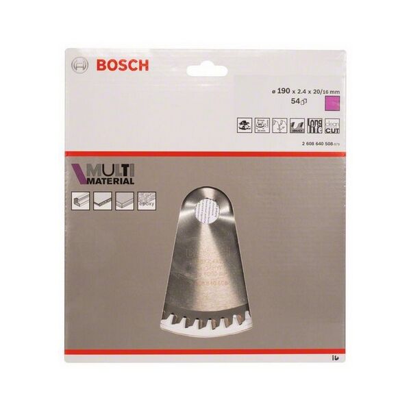 Bosch Tarcza pilarska Multi Material 190 x 20mm 54z (2608640508)