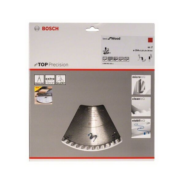 Bosch Tarcza pilarska Top Precision Best for Wood 254 x 30mm 60 zębów (2608642102)