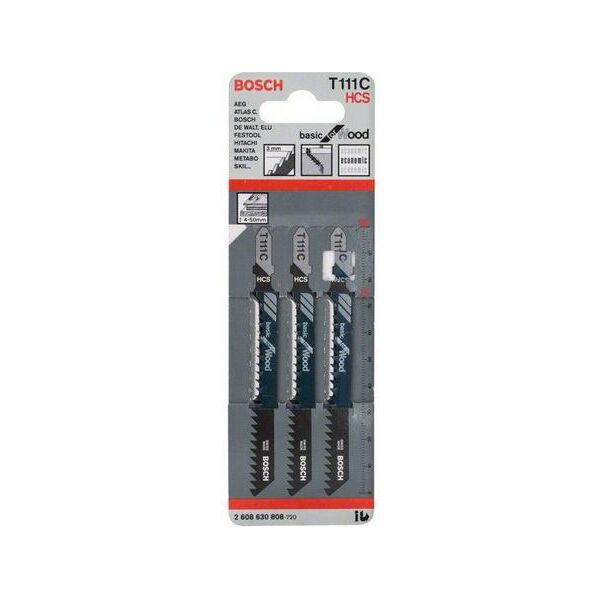 Bosch Brzeszczot do wyrzynarek T 111 C 100mm 3szt. (2608630808)